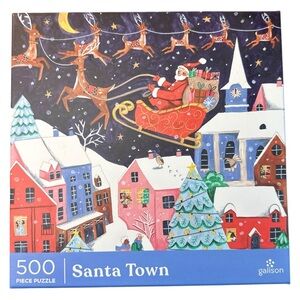Santa Town Puzzle - 500 Piece Christmas Holiday Puzzle